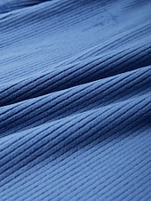 abordables Pantalones-Pantalones anchos de mujer, informales, de pana muy elástica, con textura acanalada, cintura elástica y elastano azul.