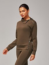 billige Kåper og trenchcoats-Dame Unisex عادي Avslappet Brun Langermet Ferie Fritid treningsklær Brettelig Krage Komfortabel form Høst