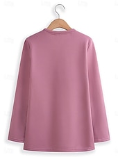 preiswerte Trainingsanzüge für Damen-Damen Elegant Warm Mode Zweiteilige Sets Trainingsanzug Hosen-Sets Langarm Bischofsärmel Rundhalsausschnitt Grafik Buchstabe Druck Outdoor Urlaub Täglich Rosa Blau Grau Frühling Normale Passform
