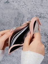 cheap Wallets-Women's Small Bifold Wallet with Zipper Coin Pocket – Faux Leather Card Holder Purse for Ladies, Teens and Girls – Compact Stylish Accessory for Everyday Use and Travel