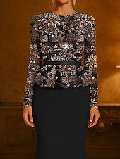  Русалка В пол Вышивка бисером Вечернее платье Платье матери невесты Выпускные платья Вечернее платье С пышной юбкой Торжественное платье Элегантный стиль Блестящая Стиль знаменитостей Длинный рукав