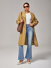 お買い得  パンツ-女性用 男女兼用 ジーンズ 全長 コットン デニム 伸縮性あり エレガント カジュアル ブルー 夏 オールシーズン S M L