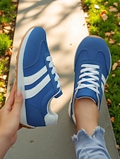 billiga Damsneakers-röda snörskor för kvinnor – lätta sportskor för gym, jogging och vardagssport
