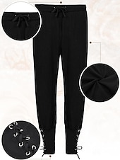 זול תלבושות-רטרו\וינטאג' ימי הביניים רנסנס מִכְנָסַיִים תלבושות חגורת מותניים פיראט ויקינג תחפושות בגדי ריקוד גברים ויקינג האלווין (ליל כל הקדושים) קרנבל נשף מסכות הצגה נשף מסכות LARP מבוגרים חולצה מכנסיים חגורה