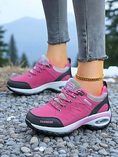 Χαμηλού Κόστους Γυναικεία Sneakers-Γυναικεία αθλητικά παπούτσια με αερόσολα – αθλητικά παπούτσια εξωτερικού χώρου με κορδόνια για πεζοπορία και καθημερινή χρήση