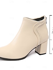 baratos Botas de tornozelo-Botas femininas de cano curto com detalhes em pérolas - botinhas curtas de salto bloco e estilo urbano chique para looks casuais e de rua da moda