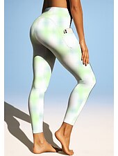 halpa Jooga-leggingsit ja sukkahousut-Naisten pilates-legginsit Fitness-housut Urheilulegginsit Taskut Leimavero Sivutaskut Pilates Kuntosali Kuntosaliharjoitus Housut Pyöräily Sukkahousut Leggingsit Kuvitettu Väri kaltevuus Abstrakti