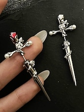 Χαμηλού Κόστους Αξεσουάρ Χαλοουίν-Γυναικεία Κρίκοι Ασημί Κόκκινο+Ασημί Κράμα Πανκ Βίντατζ Γκόθικ Cruce