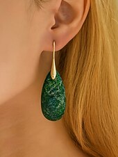 お買い得  レディースイヤリング-女性用天然石ドロップイヤリング - エレガントな合金フックティアドロップダングルジュエリー、パーティー、結婚式、普段使いに最適なボヘミアンスタイルのアクセサリー