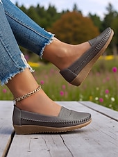 halpa Naisten matalakantaiset kengät-naisten slip-on-loaferit laserleikatuilla yksityiskohdilla – rennot matalat mokkasiinit jokapäiväiseen kävelyyn ja autoiluun