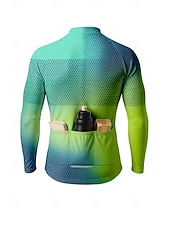 preiswerte Radtrikot Herren-Herren Oberteile Radtrikot Ombre Grafik Farbverläufe Langarm Fahhrad Trikot Oberteil mit 3 Gesäßtaschen Sonne Sonnenschutz Schnelltrocknend Reflektierende Streifen Sport Purpur Orange Grün Bekleidung