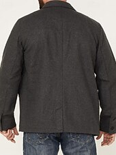 baratos Jaquetas Casuais-Homens jaqueta leve Jaqueta Carga Jaqueta casual Férias Diário Manter Quente Bolsos Outono Inverno Tecido Moda Clássico Lapela Padrão Preto Marron Cinzento Escuro Casaco