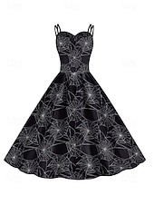 女性用スカルプリントミニドレス Aラインドレス カジュアル デイリー ホリデー レギュラーフィット スカル ノースリーブ スパゲッティストラップ ブラック ホワイト ワイン サビレッド 夏 春 秋 お買い得  頭蓋骨と骨のドレス-女性用スカルプリントミニドレス Aラインドレス カジュアル デイリー ホリデー レギュラーフィット スカル ノースリーブ スパゲッティストラップ ブラック ホワイト ワイン サビレッド 夏 春 秋