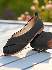 economico Ballerine da donna-scarpe basse larghe da donna con cinturino incrociato beige – morbide scarpe basse casual slip-on a piedi nudi in similpelle per ufficio, passeggiate, viaggi e uso quotidiano