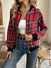 levne letecká bunda-Dámské Neformální bunda Zahřívací Rychleschnoucí Zip Kapsy Elegantní Módní Denní Jednoduchý Geometrický Dovolená Ležérní Denní Běžné / Denní Standardní baseballový obojek Běžný Dlouhý rukáv Svrchn