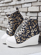 preiswerte Damen-Sneaker-Damen-Wedge-Sneaker aus blauem Denim mit Schmetterlings-Print – lässige Schnürstiefel mit verstecktem Absatz für Reisen, Streetwear und Alltagsoutfits