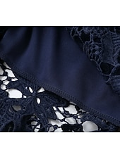 abordables Robes Bohémiennes-Femmes Robe Midi Robe bohème Robe occidentale Mode Moderne Extérieur Quotidien Sortir Coupe régulière Uni Sans manches Col en V Bleu de minuit Été