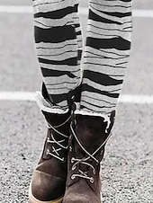 economico Pantaloni di Halloween-Per donna Pantaloni Leggings Leggings comodi Streetwear Casual Lunghezza intera Vita Alta A righe Elastico in vita Stampato Traspirabilità Confortevole Elasticizzato Vacanza Streetwear Abbigliamento