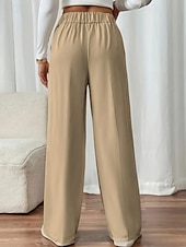 Жен. Широкие Костюм Мода Уличный стиль Полная длина Средняя талия Полотняное плетение Карман Эластичная талия Удобный Официальные Офис Для улицы Абрикосовый Серый Черный Светло-зеленый Осень Недорогие широкие ноги и высокая талия-Жен. Широкие Костюм Мода Уличный стиль Полная длина Средняя талия Полотняное плетение Карман Эластичная талия Удобный Официальные Офис Для улицы Абрикосовый Серый Черный Светло-зеленый Осень