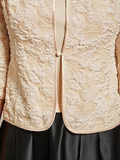 billige Jakker-Dame Dressy topper Elegant Daglig Stilfull Crew-hals Beige Høst Vinter