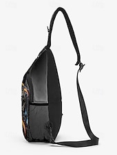 tanie Torby-Męska torba typu crossbody z motywem czaszki na Halloween od Sarah Richter – inspirowana stylem vintage czaszka z pomarańczowymi akcentami, wyjątkowa sztuka na imprezy halloweenowe, festiwale i codzienne stylizacje