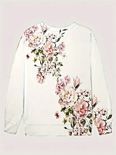 cheap Stripe&amp;Geometric Tops-Women&#039;s Pullover Sweatshirt Zip Up Sweatshirts Floral Graphic Fashion Casual Long Sleeve Crew Neck Regular Tops Street Dailywear Zipper Print Light Pink Spring Fall Winter