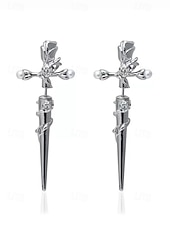 Χαμηλού Κόστους Αξεσουάρ Χαλοουίν-Γυναικεία Κρίκοι Ασημί Κόκκινο+Ασημί Κράμα Πανκ Βίντατζ Γκόθικ Cruce