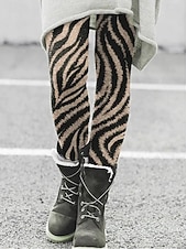 baratos Arte &amp; Design Impressão-Mulheres Leggings Férias Vintage Moda Comprimento total Cintura Alta Gráfico Abstrato Estampado Térmico / Quente Macio Respirável Com Stretch Ao ar livre Férias Rua Vinho Preto Azul Laranja Primavera