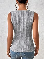 Women's Texture Blouse Tank Top Summer Tops Tee Top Plain Fashion Modern Sleeveless V Neck Regular Tops Daily Light Grey Summer cheap Textured Tops-Women's Texture Blouse Tank Top Summer Tops Tee Top Plain Fashion Modern Sleeveless V Neck Regular Tops Daily Light Grey Summer