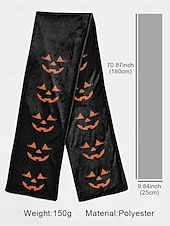 ieftine Accesorii de Halloween-Eșarfă imprimată de Halloween pentru femei – șal lung și confortabil cu modele de fantome, jack-o&#039;-lantern și vrăjitoare, accesoriu moale și ușor de toamnă pentru petreceri costumate, Halloween, festivaluri și purtare zilnică