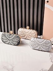 זול תיקי ערב וקלאצ'ים-תיק קלאץ' ערב לנשים מעוטר פנינים, חרוזי קריסטל ועיצוב וינטג' בסגנון אר-דקו – תיק יד אלגנטי לאירועים מיוחדים ומסיבות