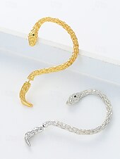 halpa Muotiasusteet-Naisten halloween-käärmekorvakorut – goottilainen käärmekorvakoru, jossa vihreät kristallisilmät, punk-tyyliset korut naamiaisiin ja cosplayhin