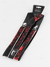 billige Halloween-tilbehør-Herre Halloween-skjelettbensholdere – svarte justerbare elastiske Y-ryggseler med kraftige metallklips, gotisk stil for voksne, kostymefester, cosplay og temaarrangementer