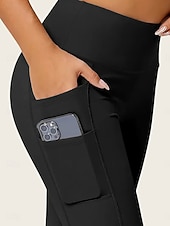 tanie Gładkie legginsy-Damskie Getry Moda Codzienny Pełna długość Wysoka talia Jednokolorowe Kieszeń Wysokie cięcie Oddychalność Miękka Wygodny Wysoka elastyczność Wino Granatowy Czarny Szary Jesień Zima Opinający / a