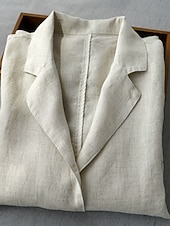preiswerte Blazer &amp; Anzüge-Damen Blazer Bequem Atmungsaktiv Tasche Knöpfe Mode Täglich Einfach Outdoor Lässig Täglich Einreihig Regulär Revers Normale Passform Langarm Oberbekleidung Marineblau Beige Frühling Herbst
