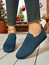 economico Sneakers da donna-sneakers slip-on flyknit da donna: scarpe casual leggere e traspiranti per camminare, viaggiare, Natale e per tutti i giorni