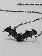 abordables Accessoires d&#039;Halloween-Collier pendentif chauve-souris gothique pour femme - ras de cou vintage en argent pour fêtes costumées, cosplay et mode sorcière