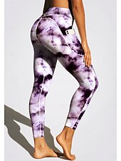 economico Leggings e collant da yoga-Per donna Unisex leggings da pilates Pantaloni fitness Leggings da palestra Tasche Bollo Tasche Laterali Pilates Palestra Allenamento in Palestra Pantaloni Collant Leggings Grafico Tinta a nodi