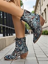 Bottines à lacets en jacquard vintage édouardien pour femmes - bottines à talons compensés à fleurs baroques pour fêtes rétro, mode d'automne des années 1900-1910 et costumes à thème