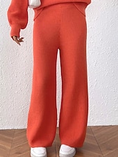 Γυναικεία Πλατύ Πόδι Πλατύ παντελόνι ανάπαυσης Κομψό στυλ street Καθημερινό Πλήρες μήκος Φυσικό Σκέτο Ελαστική μέση Άνετο ΕΞΩΤΕΡΙΚΟΥ ΧΩΡΟΥ Διακοπές Εξόδου Πορτοκαλοκόκκινο Κάμελ Μαύρο Χειμώνας Χαμηλού Κόστους φαρδύ πόδι & ψηλόμεσο-Γυναικεία Πλατύ Πόδι Πλατύ παντελόνι ανάπαυσης Κομψό στυλ street Καθημερινό Πλήρες μήκος Φυσικό Σκέτο Ελαστική μέση Άνετο ΕΞΩΤΕΡΙΚΟΥ ΧΩΡΟΥ Διακοπές Εξόδου Πορτοκαλοκόκκινο Κάμελ Μαύρο Χειμώνας