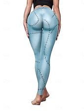 olcso Halloween nadrág-női harisnyanadrágok leggings kidörzsölődésgátló rövidnadrágok punk hétköznapi teljes hosszúságú magas derekú grafikus nyomtatás magas derekú kényelem légáteresztő nagy rugalmasságú mindennapi ünnep fesztivál fekete királykék kék