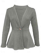 preiswerte Blazer &amp; Anzüge-Damen Wintermantel Bequem Atmungsaktiv Knöpfe Mode Täglich Einfach Outdoor Lässig Täglich Einreihig Regulär V Ausschnitt Normale Passform Langarm Oberbekleidung Schwarz Weiß Rosa Frühling Herbst