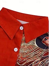 voordelige Vrouwen&#039;s Kunst &amp; Design Tops-Dames Overhemd Grafisch Abstract Elegant Dagelijks Zakelijk Lange mouw Overhemdkraag Normale tops Bruiloft gast Werk Dagelijks Afdrukken Rood blauw Paars Groen Lente Herfst Winter
