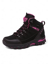 preiswerte Damen-Sneaker-Wasserdichte Wanderstiefel für Damen – violette High-Top-Outdoor-Trailschuhe mit Knöchelstütze für Trekking, Camping und Bergabenteuer