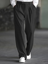 economico Sciolto-Per uomo Pantaloni Eleganti Pantaloni Chinos Tasca Elastico in vita Semplice Comodità Formale Feste Lavoro Moda Stile Classico Nero Cachi Micro-elastico