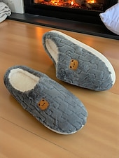 ieftine Flip-Flops de Damă-Papuci de pluș pentru femei cu desene animate și broderie cu ursuleți – pantofi moi și confortabili pentru dormitor și pentru uz casnic iarna