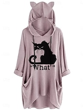 Femmes Sweat à capuche Uni Streetwear Occasionnel manche longue À capuche Hauts Réguliers Rue Fête Avec Poches Imprimé Jaune Rose Claire Bleu Gris Automne Hiver abordables Animaux Tops-Femmes Sweat à capuche Uni Streetwear Occasionnel manche longue À capuche Hauts Réguliers Rue Fête Avec Poches Imprimé Jaune Rose Claire Bleu Gris Automne Hiver