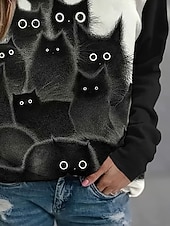 ieftine Tricou cu animale-Tricou femei cu mânecă lungă grafic animal vintage elegant clasic gât echipaj gât rotund bluze regulate imprimeu zilnic negru primăvară toamnă pre-toamnă