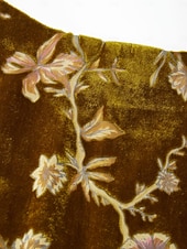 preiswerte Blumenkleider-Kurzärmliges Stufenkleid aus Burnout-Samt