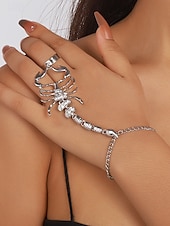 voordelige Halloween Accessoires-Halloween-armband met schorpioenvormige strasssteentjes voor dames, stoere punkstijl, perfect voor feestoutfits en gewaagde kostuums